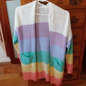 Debut Rainbow Striped Cardigan